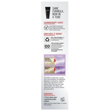 Schwarzkopf Live Colour Pastels Lilac Blush 75ml - OhYouLuckyDuck.com.au