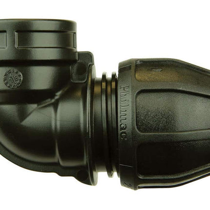 Philmac BSP Threaded Rural Elbow Poly Female 1-1/4 x 1-1/4"