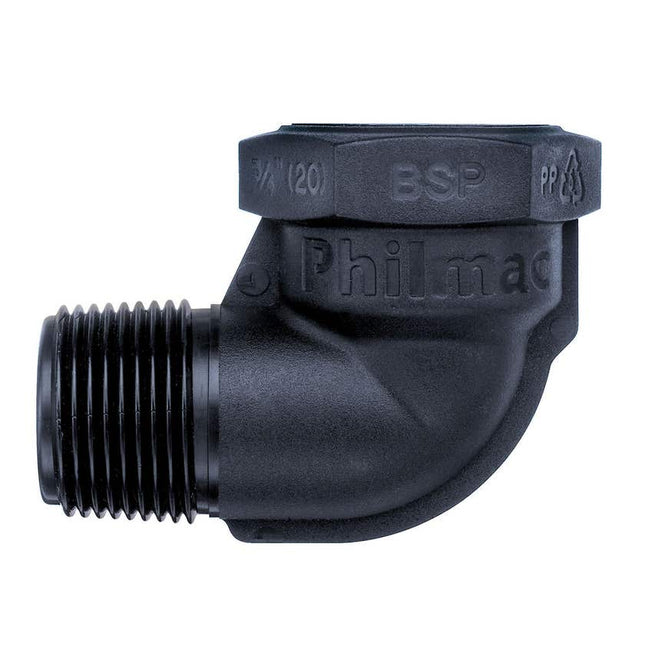 Philmac BSP Threaded Elbow Male x Female Poly 3/4"