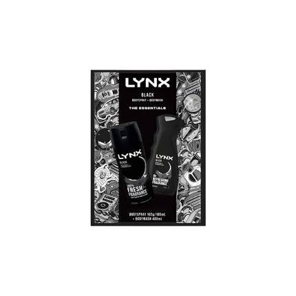 Lynx Black Duo Men's Gift Set Full-Sized Body Spray & Body Wash Set