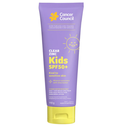 Cancer Council Clear Zinc Kids SPF50+ 110g