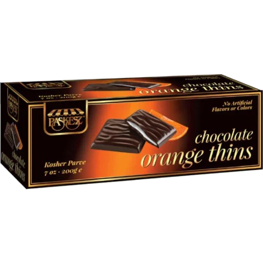 Paskesz Orange Flavoured Chocolate Thins 200G