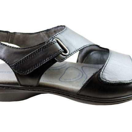 Homyped Avril Women's Leather Comfort Sandals Dark Silver Size 6
