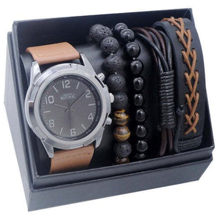Men's Republic Watch with 4 Bracelets Brown And Black