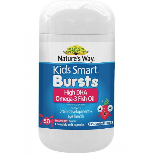 Natures Way Kids Smart Omega 3 Fish Oil Strawberry 50 Capsules - OhYouLuckyDuck.com.au