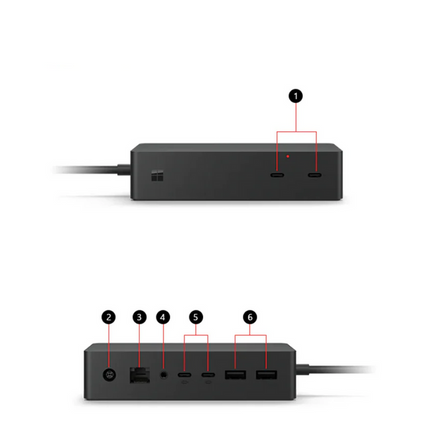Microsoft Surface Dock 2  Compatible With Surface Pro 5 6 7 8 X Laptop 1 2 3 4, Book 2 3  Go 1 2 - Refurbished