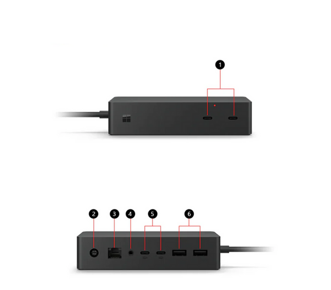 Microsoft Surface Dock 2  Compatible With Surface Pro 5 6 7 8 X Laptop 1 2 3 4, Book 2 3  Go 1 2 - Refurbished