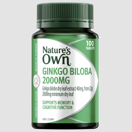 Natures Own Ginkgo Biloba 2000mg 100 Tablets - OhYouLuckyDuck.com.au