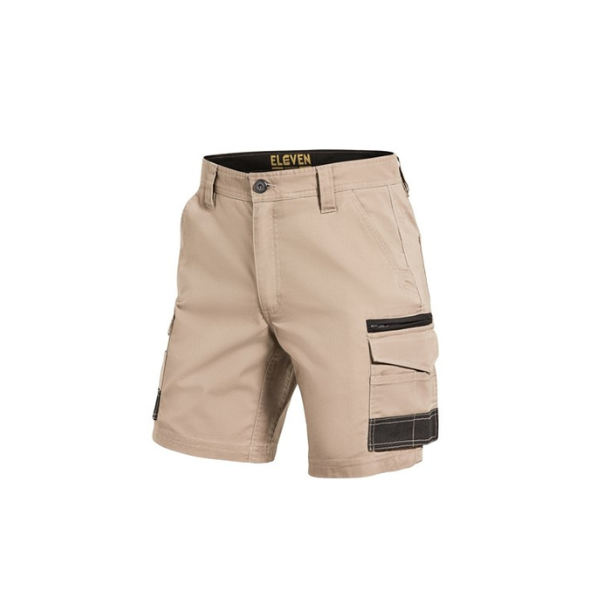 Eleven Contrast Panel Short Khaki Black