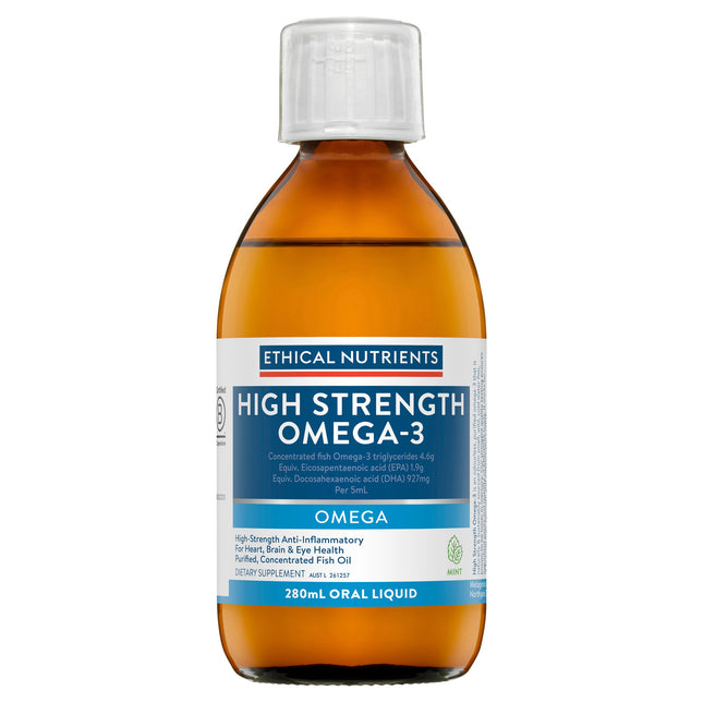 Ethical Nutrients Hi-Strength Liquid Fish Oil Fresh Mint 280mL