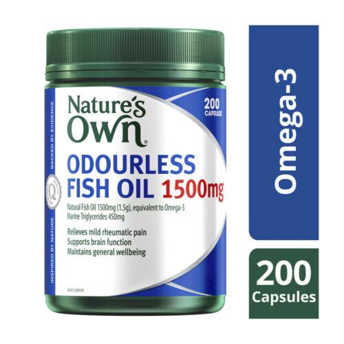 Natures Own Odourless Fish Oil 1500mg 200 Capsules - OhYouLuckyDuck.com.au