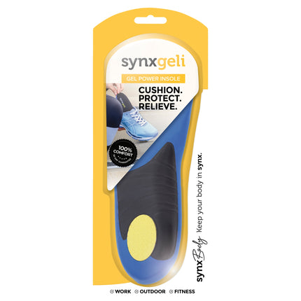 Synxgeli Power Gel Insoles For Shock Absorption And Foot Support Small