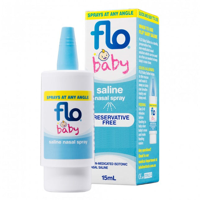FLO Baby Spray Saline + Nasal 15ml - OhYouLuckyDuck.com.au