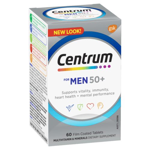 Centrum for Men 50+ Multivitamin 60 Tablets - OhYouLuckyDuck.com.au