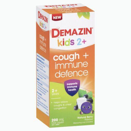 Demazin Kids 2+ Cough + Immune Defence Syrup 200ml - OhYouLuckyDuck.com.au
