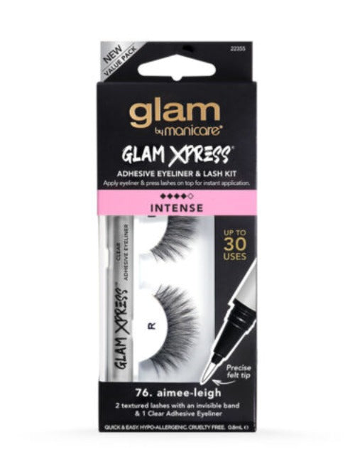 Glam by Manicare Xpress Black Adhesive Eyeliner & Lash Kit Aimee-Leigh - OhYouLuckyDuck.com.au