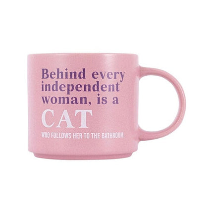 Splosh Cheeky Cat Ceramic Mug Pink 435ML