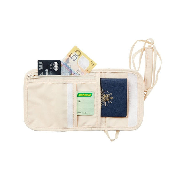 Korjo Hidden Passport Wallet Neck Money Pouch ID Ticket Card Phone Holder Travel