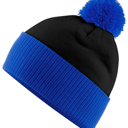 Foote Street Two Tone Beanie with Pom Pom for Children Blue M L