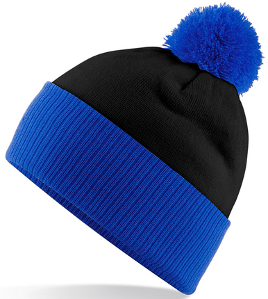 Foote Street Two Tone Beanie with Pom Pom for Children Blue M L