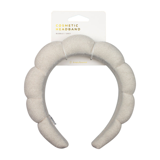 Cosmetic Headband Bubble Grey for Skincare and Makeup Application