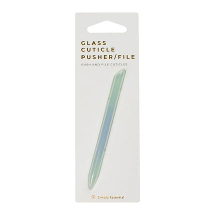 Simply Essential Glass Cuticle Pusher and File Dual End Manicure Nail Care Tool