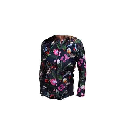 Radicool Zip Top Long Sleeve Shirt with Protea Black Panel XXL