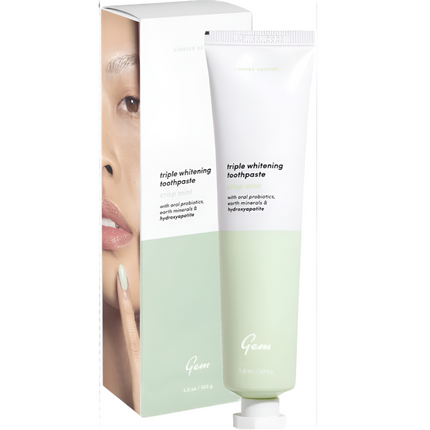 Gem Triple Whitening Fluoride Toothpaste Crisp Mint 100g - OhYouLuckyDuck.com.au