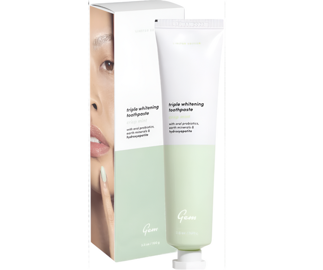 Gem Triple Whitening Fluoride Toothpaste Crisp Mint 100g - OhYouLuckyDuck.com.au