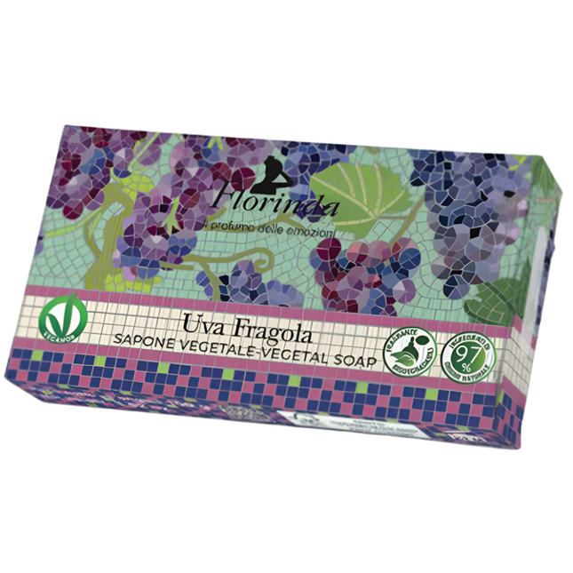 Florinda Natural Solid Mosaic Uva Fragola and Strawberry Soap 200g