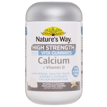 Nature's Way Adult Vita Gummies Calcium with Vitamin D Sugar Free 65 Pastilles