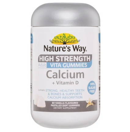 Nature's Way Adult Vita Gummies Calcium with Vitamin D Sugar Free 65 Pastilles