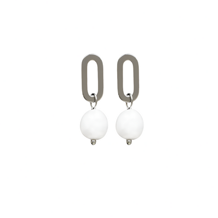 Adnohr 16023 Sensation Oval Pearl Drop Rhodium