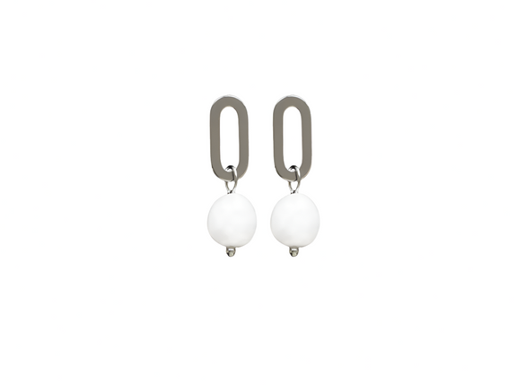 Adnohr 16023 Sensation Oval Pearl Drop Rhodium