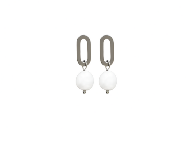Adnohr 16023 Sensation Oval Pearl Drop Rhodium