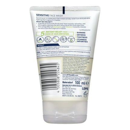 Nivea Men Sensitive Face Wash 100ml - OhYouLuckyDuck.com.au