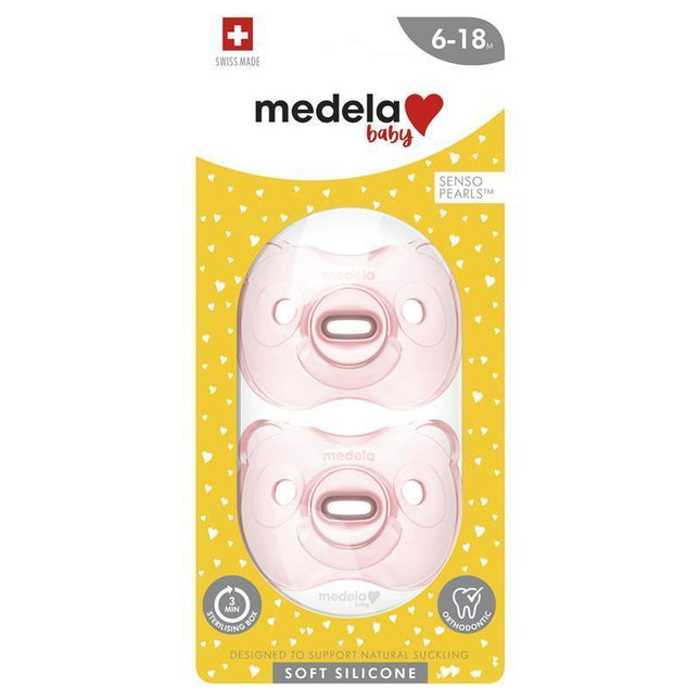 Medela Soother Duo Silicone Pink 6-18M - OhYouLuckyDuck.com.au