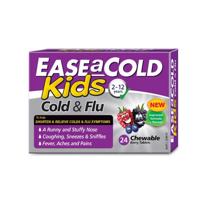 Ease A Cold Kids Cold & Flu 24 Chewable Tablets - OhYouLuckyDuck.com.au