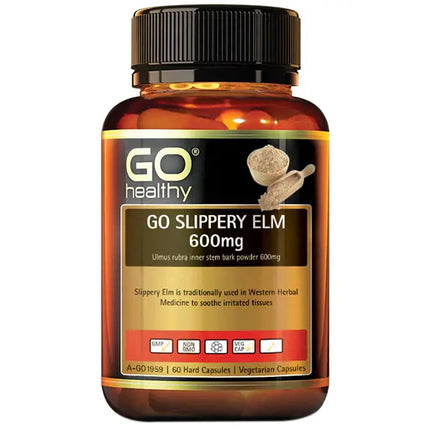 Go Healthy Go Slippery Elm 600mg 60 Vegecapsules