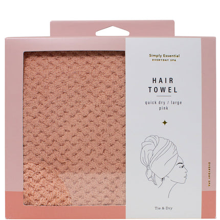 Simply Essential Quick Dry Hair Towel Pink