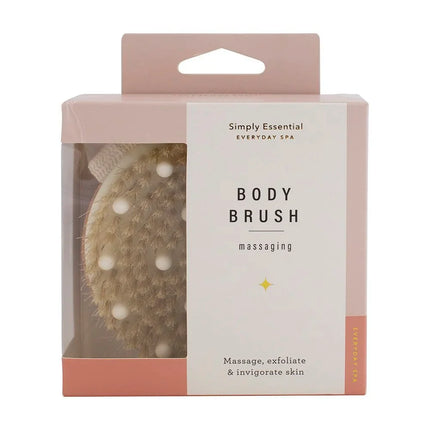 Simply Essential Massaging Body Brush for Exfoliating and Dry Brushing