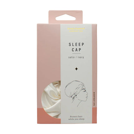 Simply Essential Satin Sleep Cap for Hair Protection Ivory