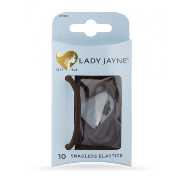 Lady Jayne Brown Snagless Thick Elastics 10 Pack - OhYouLuckyDuck.com.au