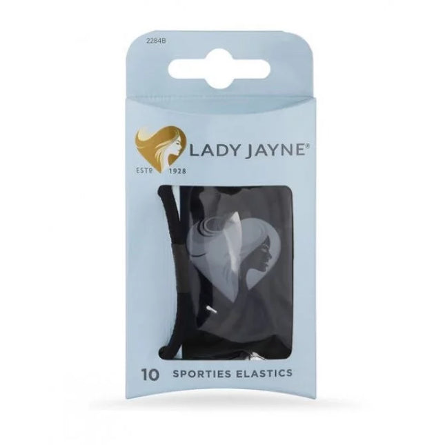 Lady Jayne Black Super Hold Thick Elastics 10 Pack - OhYouLuckyDuck.com.au