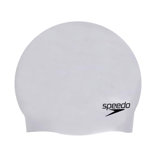 Speedo Plain Moulded Silicone Swimming Cap Chrome