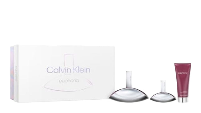 Calvin Klein Euphoria for Women 3 Piece Gift Set with 100ml EDP 30ml EDP and 100ml Body Lotion