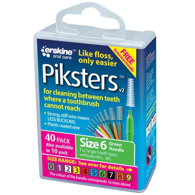 Piksters Interdental Brush Size 6 - 40 Pack - OhYouLuckyDuck.com.au