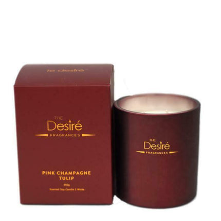 Le Desire PINK CHAMPAGNE TULIP Scented Soy Candle 2 Wicks 350g - Cosmetics Squad
