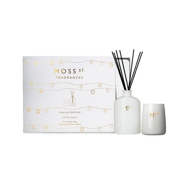 Moss St Fragrances Limited Edition Vanilla Frosting Mini Candle & Diffuser Gift Set
