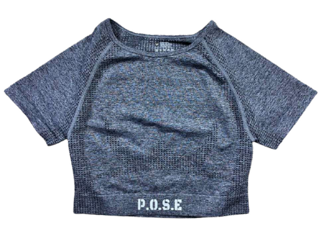 P.O.S.E Endurance Seamless Sports Gym Crop Top Short Sleeves